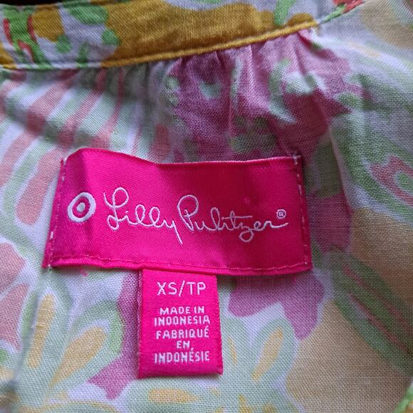 Lilly Pulitzer Challis Romper Sleeveless Floral Happy Place Yellow Women Size XS - Picture 13 of 16